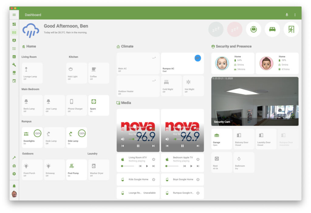 home assistant Dashboard op maat